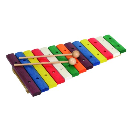 Xylophone 13 notes wooden colored 11205 Goldon