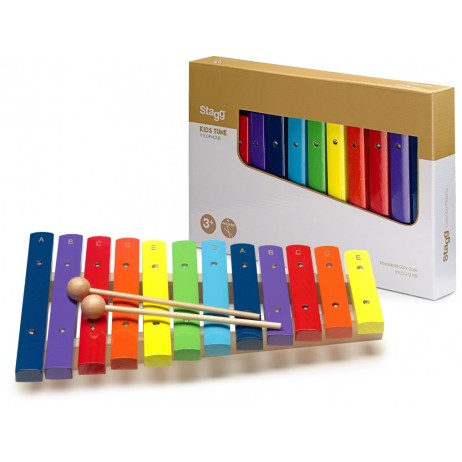 Xylophone 12 notes wooden colored Stagg