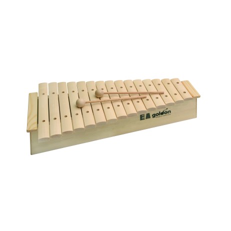 Xylophone 15 notes wooden natural 11220 with resonance box Goldon