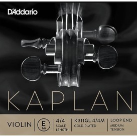 Violin string E Golden Spiral Kaplan gold-plated steel with loop D'Addario