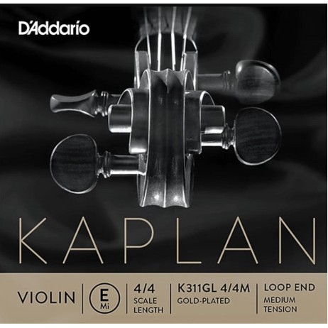 Styga smuikui E Golden Spiral Kaplan paauksuotas plienas su kilpele D'Addario