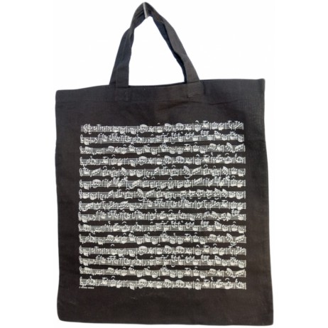 Fabric bag with notes in black/white Petz