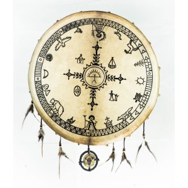 Shaman's drum painted 50cm Saami cowhide Terre