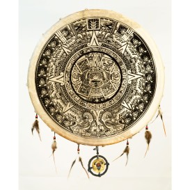 Shaman drum painted 50cm Maya goat skin Terre