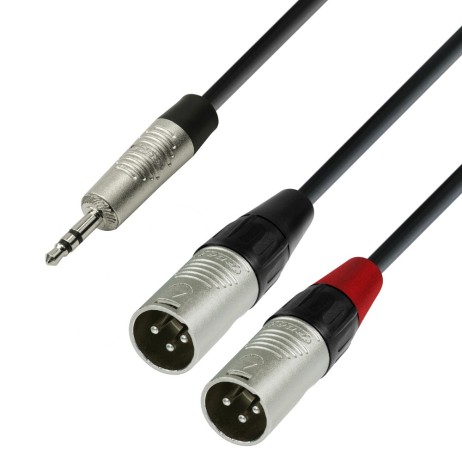 Cable adapter Jack stereo to 2 x XLR male 3 m Adam Hall