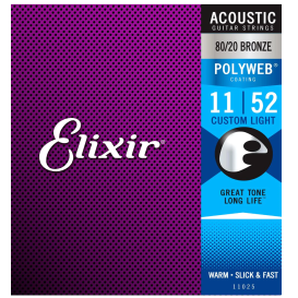 Stygos akustinei gitarai bronze 11-52 Polyweb Elixir