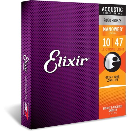 Strings for acoustic 12-string guitar nanoweb 10-47 Elixir