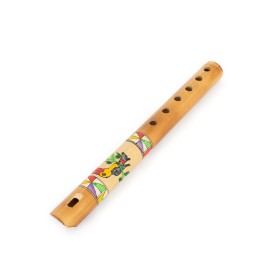 Flute wooden hand decorated Percussion Plus