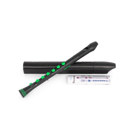 Flute Nuvo Recorder+ black/green Percussion Plus