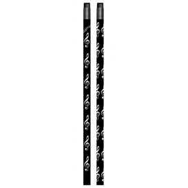 Black pencil with silver treble clef patterns Sebim