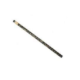 Pencil with notes pattern with eraser black/golden Sebim
