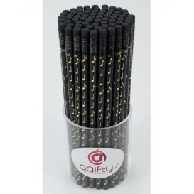Black pencil with golden note patterns Sebim