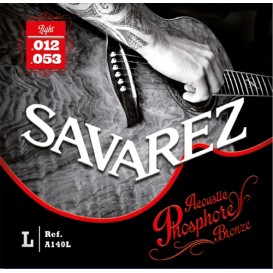 Strings for acoustic guitar A140L phosphor bronze 12-53 Savarez