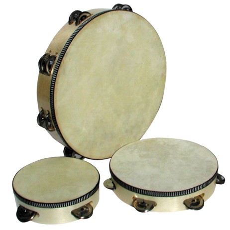 Tambourine with leather 25cm with jingles 35300 Goldon