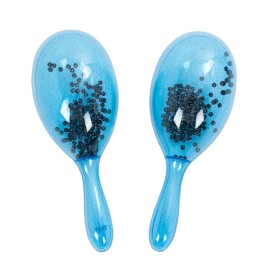 Plastic children's maracas transparent blue Percussion Plus