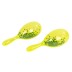 Plastic children's maracas transparent yellow Percussion Plus