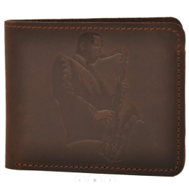 Wallet  'Tenor Saxophone player' light brown Coins&Cards KGU Music