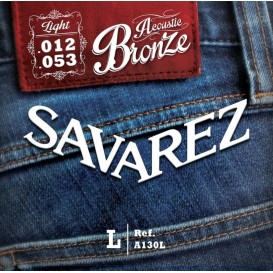 Strings for acoustic guitar A130L bronze 12-53 Savarez