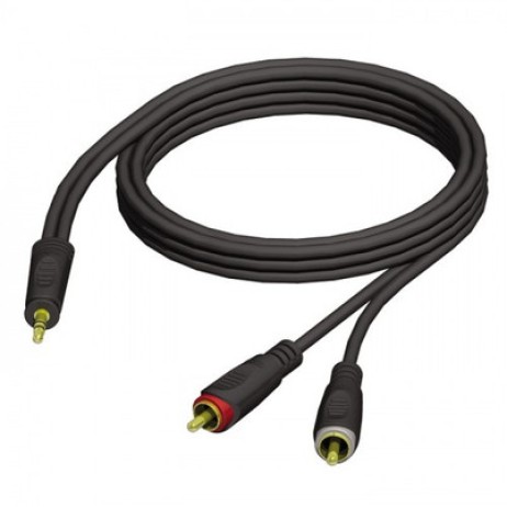 Cable stereo Jack 3.5/2xRCA male 1.5m Adam Hall