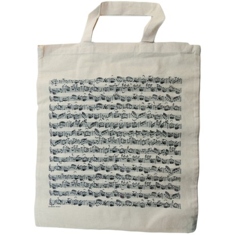 Fabric bag with notes in white/black Petz