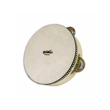 Tambourine with leather 15 cm with jingles 35285 Goldon